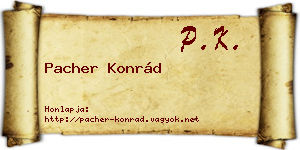 Pacher Konrád névjegykártya